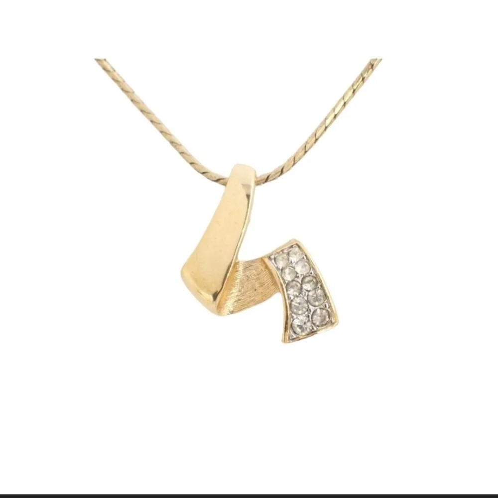 Elegant Givenchy Gold Rhinestone Necklace